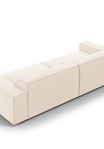 MICADONI Jodie sofa, 4 sder - beige fljl og sort plast