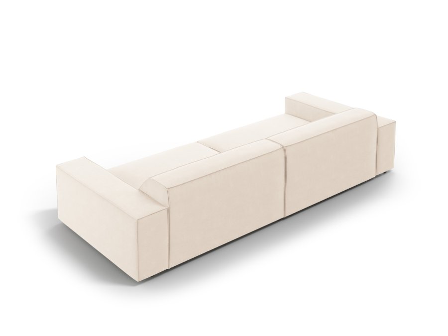MICADONI Jodie sofa, 4 sder - beige fljl og sort plast