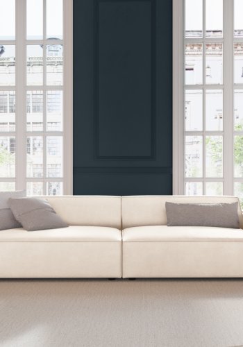 MICADONI Jodie sofa, 4 sder - beige fljl og sort plast