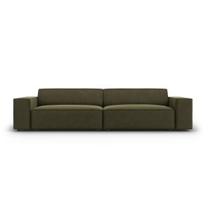MICADONI Jodie sofa, 4 sder - grn fljl og sort plast
