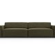 MICADONI Jodie sofa, 4 sder - grn fljl og sort plast