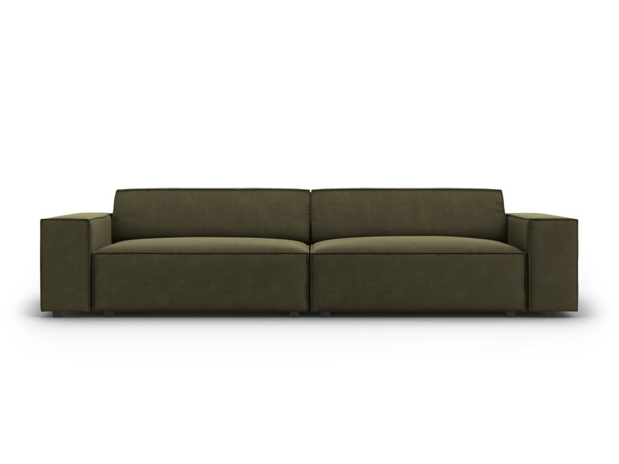 MICADONI Jodie sofa, 4 sder - grn fljl og sort plast