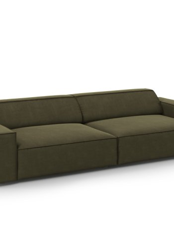MICADONI Jodie sofa, 4 sder - grn fljl og sort plast