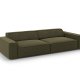 MICADONI Jodie sofa, 4 sder - grn fljl og sort plast
