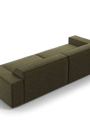 MICADONI Jodie sofa, 4 sder - grn fljl og sort plast
