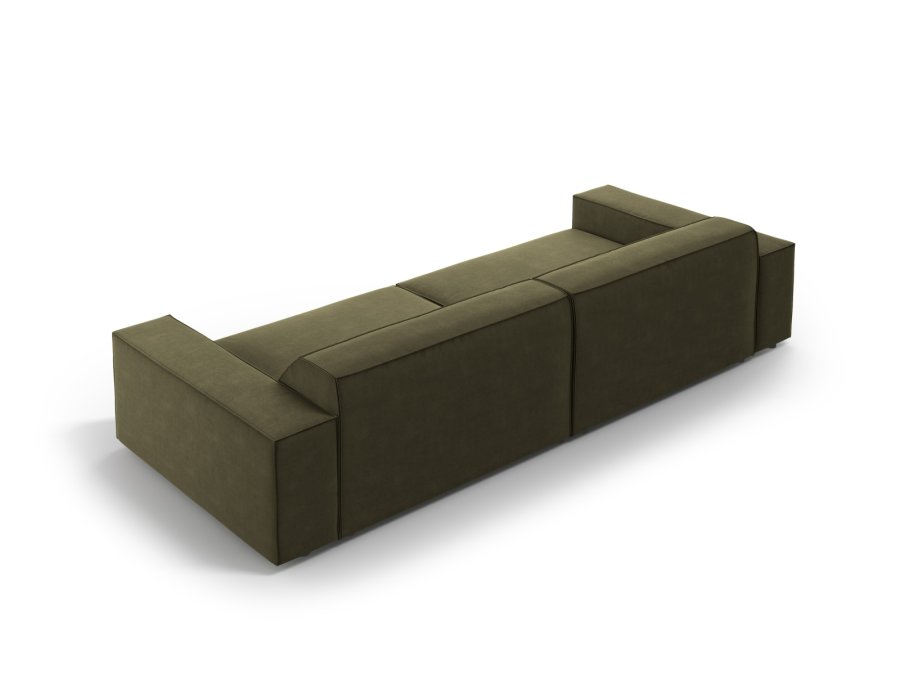 MICADONI Jodie sofa, 4 sder - grn fljl og sort plast