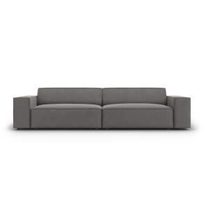 MICADONI Jodie sofa, 4 sder - gr fljl og sort plast