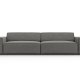 MICADONI Jodie sofa, 4 sder - gr fljl og sort plast