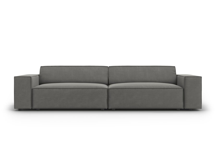 MICADONI Jodie sofa, 4 sder - gr fljl og sort plast