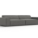 MICADONI Jodie sofa, 4 sder - gr fljl og sort plast