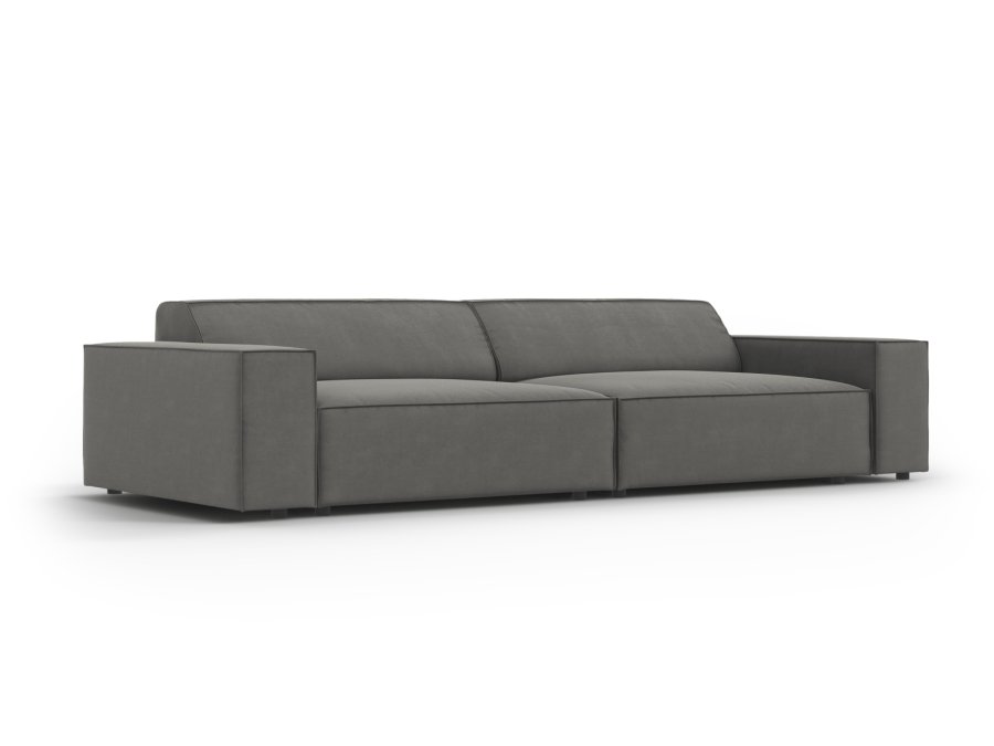 MICADONI Jodie sofa, 4 sder - gr fljl og sort plast
