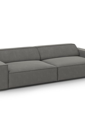 MICADONI Jodie sofa, 4 sder - gr fljl og sort plast