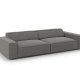 MICADONI Jodie sofa, 4 sder - gr fljl og sort plast