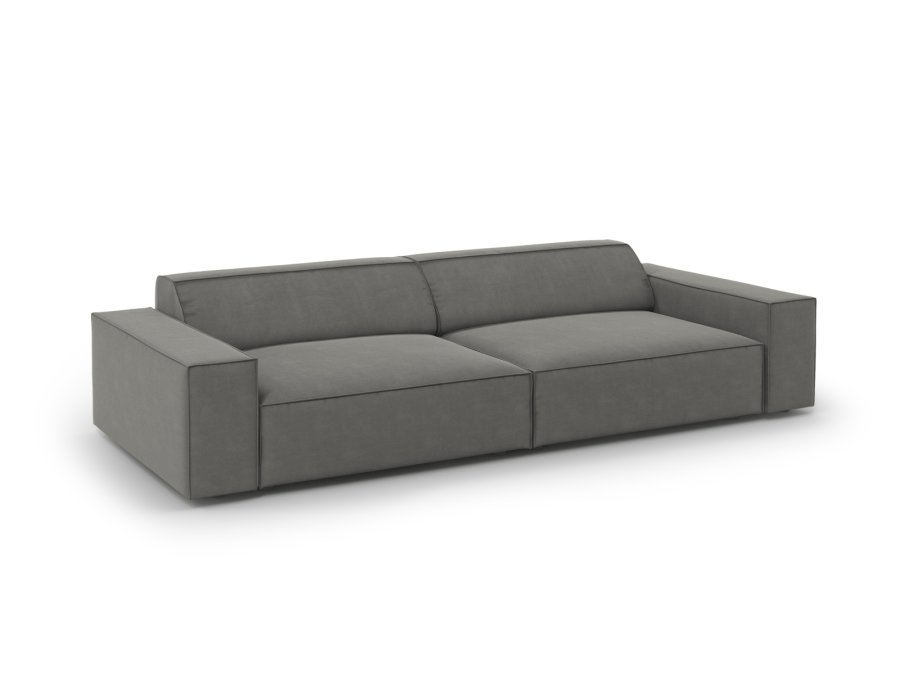 MICADONI Jodie sofa, 4 sder - gr fljl og sort plast