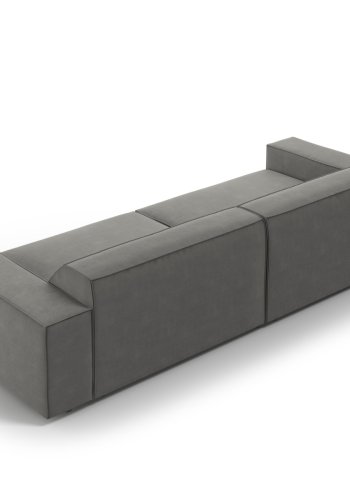MICADONI Jodie sofa, 4 sder - gr fljl og sort plast