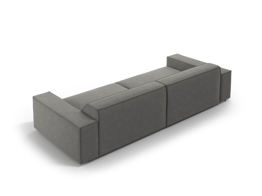 MICADONI Jodie sofa, 4 sder - gr fljl og sort plast