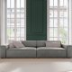 MICADONI Jodie sofa, 4 sder - gr fljl og sort plast