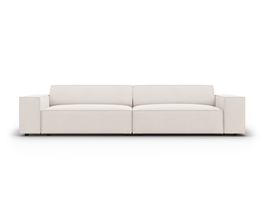 MICADONI Jodie sofa, 4 sder - beige stof og sort plast