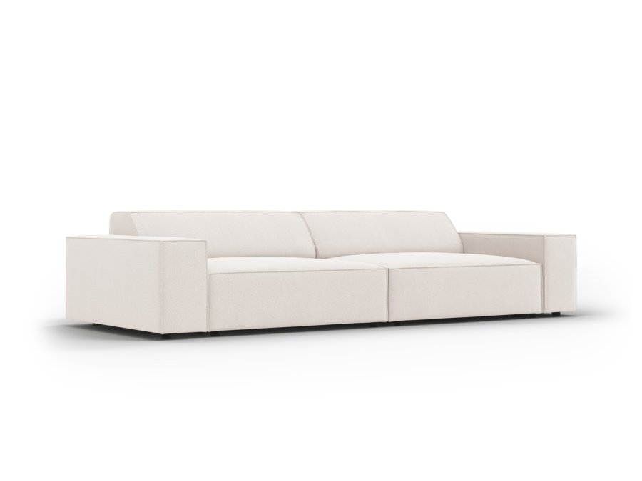 MICADONI Jodie sofa, 4 sder - beige stof og sort plast