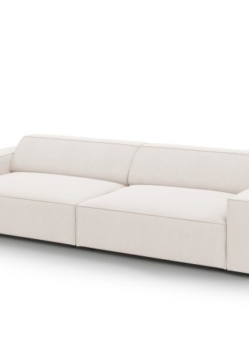MICADONI Jodie sofa, 4 sder - beige stof og sort plast
