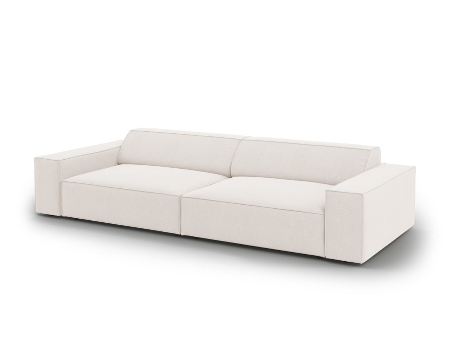 MICADONI Jodie sofa, 4 sder - beige stof og sort plast