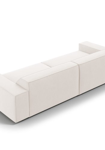 MICADONI Jodie sofa, 4 sder - beige stof og sort plast