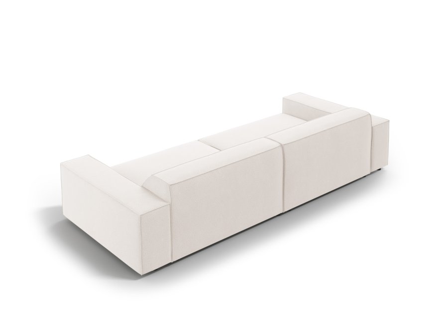 MICADONI Jodie sofa, 4 sder - beige stof og sort plast