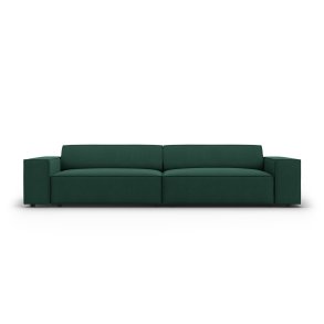 MICADONI Jodie sofa, 4 sder - grn stof og sort plast