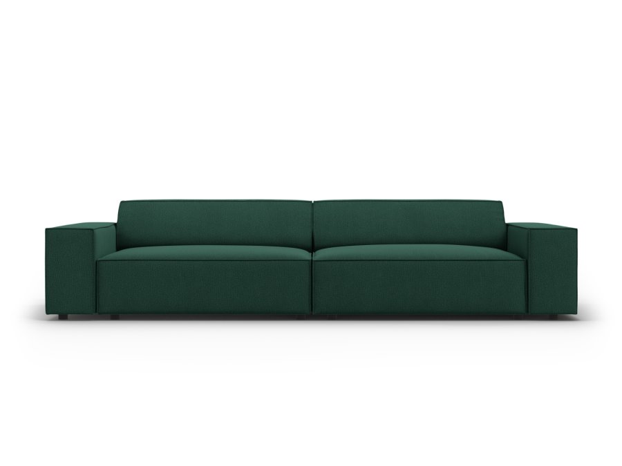MICADONI Jodie sofa, 4 sder - grn stof og sort plast