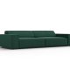 MICADONI Jodie sofa, 4 sder - grn stof og sort plast