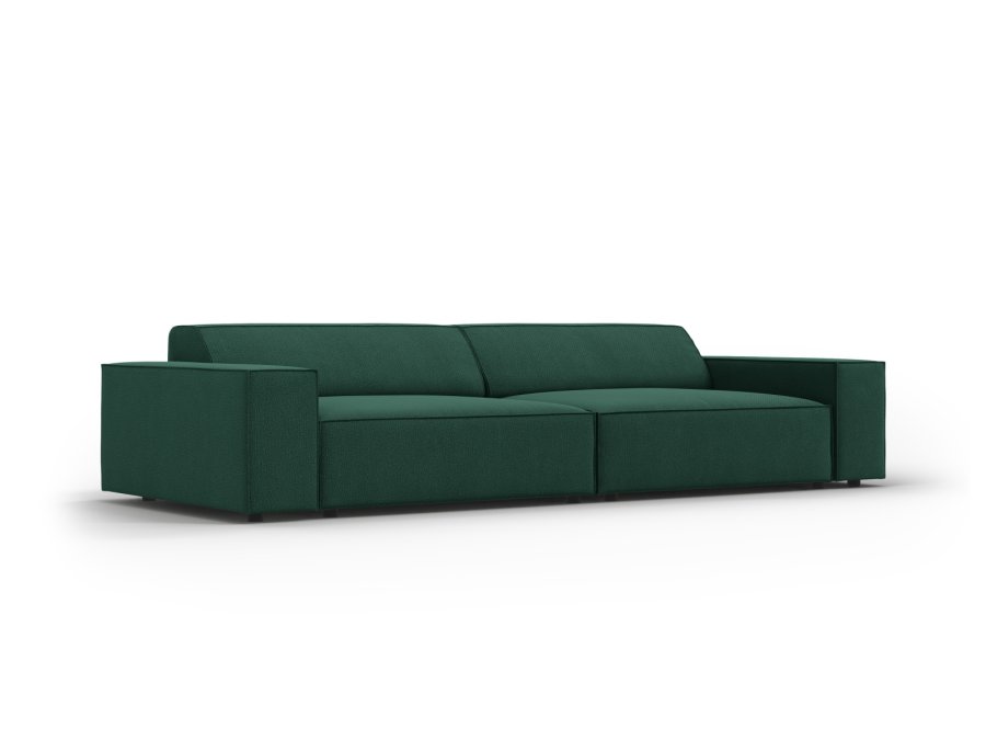 MICADONI Jodie sofa, 4 sder - grn stof og sort plast