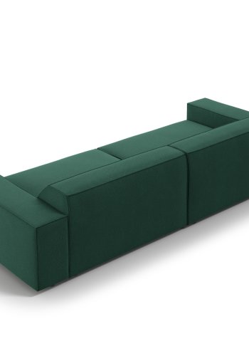 MICADONI Jodie sofa, 4 sder - grn stof og sort plast