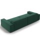 MICADONI Jodie sofa, 4 sder - grn stof og sort plast