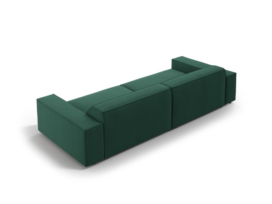 MICADONI Jodie sofa, 4 sder - grn stof og sort plast