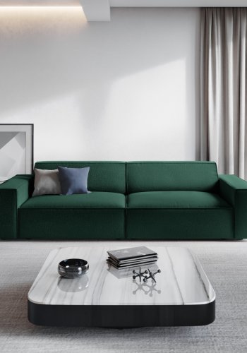 MICADONI Jodie sofa, 4 sder - grn stof og sort plast