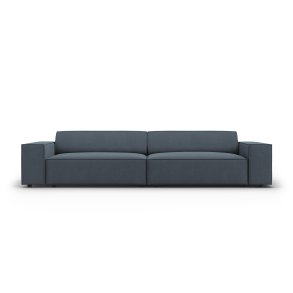 MICADONI Jodie sofa, 4 sder - bl stof og sort plast