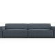MICADONI Jodie sofa, 4 sder - bl stof og sort plast
