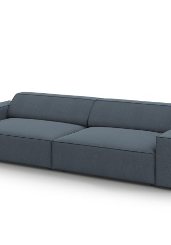 MICADONI Jodie sofa, 4 sder - bl stof og sort plast