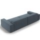 MICADONI Jodie sofa, 4 sder - bl stof og sort plast