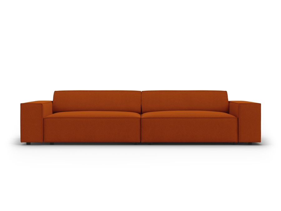MICADONI Jodie sofa, 4 sder - orange stof og sort plast