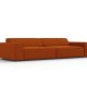 MICADONI Jodie sofa, 4 sder - orange stof og sort plast