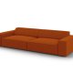 MICADONI Jodie sofa, 4 sder - orange stof og sort plast
