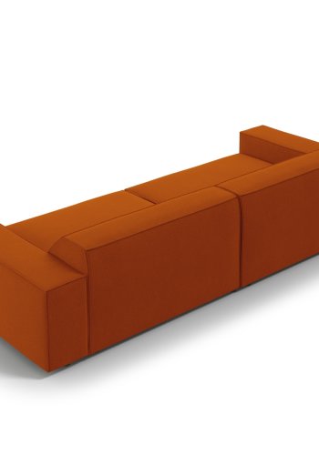 MICADONI Jodie sofa, 4 sder - orange stof og sort plast