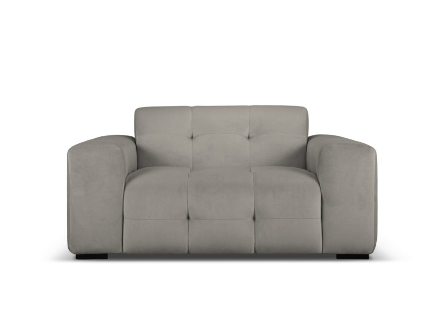 MICADONI Kendal sofa, 2 sder - antracitgr fljl og sort bgetr