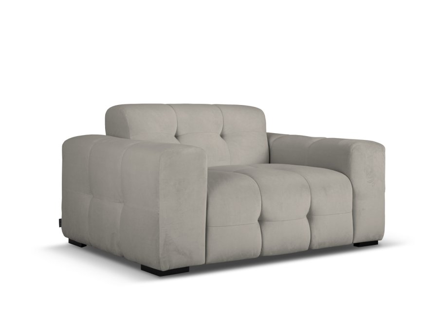 MICADONI Kendal sofa, 2 sder - antracitgr fljl og sort bgetr