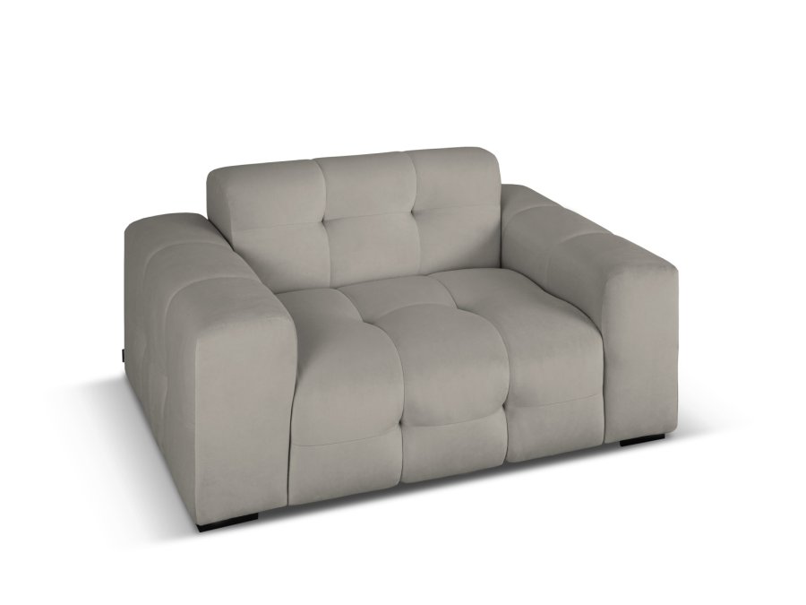 MICADONI Kendal sofa, 2 sder - antracitgr fljl og sort bgetr
