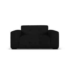 MICADONI Kendal sofa, 2 sder - sort fljl og sort bgetr
