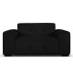 MICADONI Kendal sofa, 2 sder - sort fljl og sort bgetr