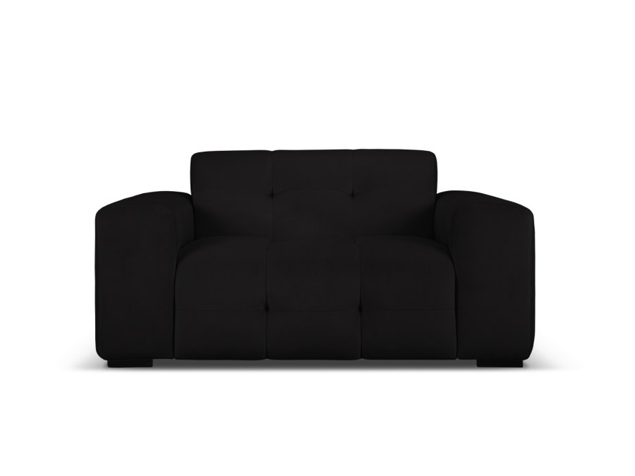 MICADONI Kendal sofa, 2 sder - sort fljl og sort bgetr