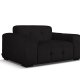 MICADONI Kendal sofa, 2 sder - sort fljl og sort bgetr